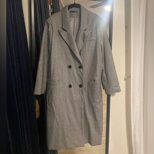 Women's Gray Double-Breasted Coat